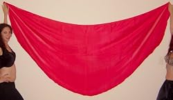 Red Semi-Circular Silk Veil