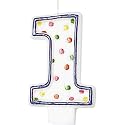 Number 1 Polka Dot Candle