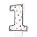 Number 1 Polka Dot Candle