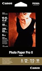 Canon Photo Paper Pro II, 4 x 6 Inches, 50 Sheets (2737B011)