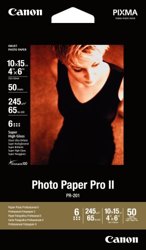 Canon Photo Paper Pro II, 4 x 6 Inches, 50 Sheets (2737B011)