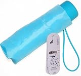 Ladies Tiny Turquoise Lightweight Folding Umbrella Umbrella and matching cover