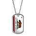 California Republic State Flag - Military Dog Tag Luggage Keychain