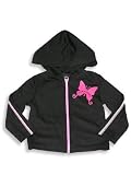 Turbulence - Girls Hooded Zip Front Jacket, Black, Pink