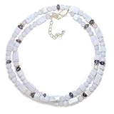 Blue Lace Agate, Iolite and Sterling Silver Necklace by Sajen Bali, 18 20 beads 41cuhMPqfpL. SL160 Blue Lace Agate, Iolite and Sterling Silver Necklace by Sajen Bali, 18 20 beads