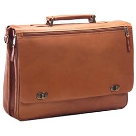 Clava Turn Lock Briefcase Vachetta Tan Leather Business Cases