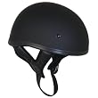 DOT Flat Black Motorcycle Skull Cap Half Helmet