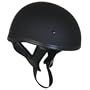 DOT Flat Black Motorcycle Skull Cap Half Helmet
