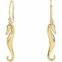 Yellow Gold Seahorse Dangling Earrings