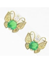 Kids 14K solid gold earrings fancy stud hoop huggie ball fashion dangle swa...