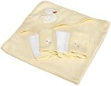 Spasilk 100% Cotton Hooded Terry Bath Towel with 4 Washcloths, Yellow