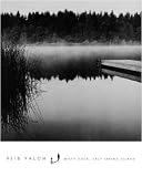 Misty Dock, Salt Spring Island by Reid Valom. PLAQUE MOUNTED. 16.00 inches width by 14.90 inches height. Highest Quality Art Poster Print