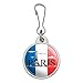Paris France Eiffel Tower and Flag with Clouds Jacket Handbag Purse Luggage Backpack Zipper Pull Charm