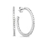 Sterling Silver and White Sapphire Inside-Outside Hoop Earrings