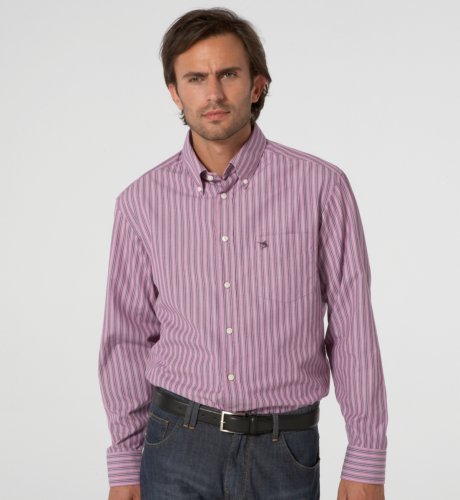 Big & Tall Blue Harbour Long Sleeve Washed Stripe Shirt