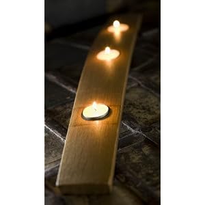 True Fabrications Used Wine Oak Barrel Candelabra Candle Holder 7 tea lights (made from recycled... by