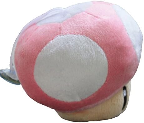 Super Mario Bros Plush Pink Mushroom Doll Soft Stuffed Plush Toys Anime Collection Birthday Gifts 4.7 Inch/12cm Tall