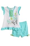 NWT Absorba Toddler Girls 2 pc butterfly top and shorts set