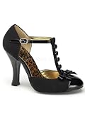 Black Suede T-Strap Dorsay Pump With Mini Bow - 9