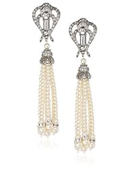 Ben-Amun Jewelry Deco Tassel Clip-On Earrings