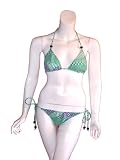 SHOSHANNA Geometric Check String Bikini in Green