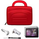 Red eBigValue Protective Hard Nylon Cube Carrying Case with Handles For Sam ....