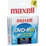 IMAGE OF Maxell 567625 DVD-RW Re-Recordable Camcorder DVD - 2Pk