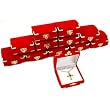 12 Red Flocked Pendant Gift Boxes Jewelry Case Displays