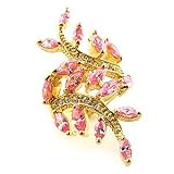 14K Gold Plated Over Silver Pink CZ Ring