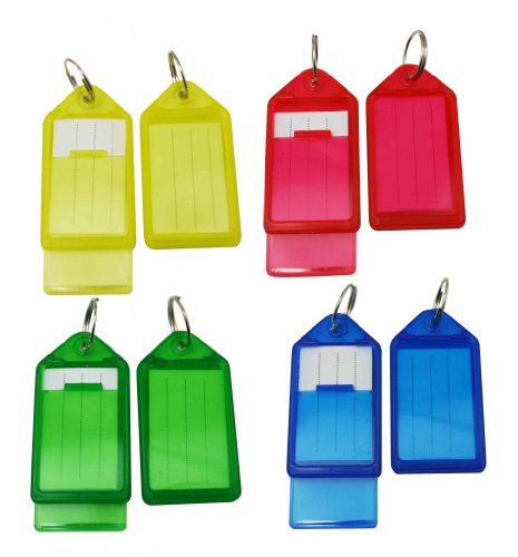 AilisiKey Fobs Luggage ID Tags with Key Ring 2.2" X1.1" Mixed Color Pack of 15