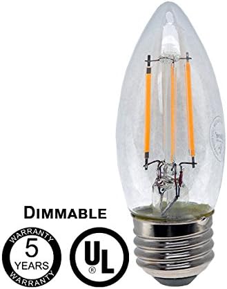 Dimmable Vintage LED Filament Bulb B11 chandelier style LED 5 watts 2700k warm white UL listed antique chandelier and wall sconce style LED filament bulb shatter resistant