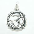 Round Om or Aum Pendant in Sterling Silver, #8521