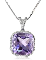 Sterling Silver Diamond-Accented Pendant Necklace, 18"