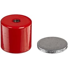 Cast Alnico 5 Assembly With Keeper, 1-3/8" Diameter, 1-3/16" Thick, 1/4"-20 Threaded Mounting Hole (Pack of 1)