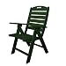 Polywood Outdoor Furniture Nautical Highback Chair, Green-Recycled Plastic Materials