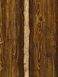 Rustic Dark Brown Faux Log Wood Heavy Textured Wallpaper