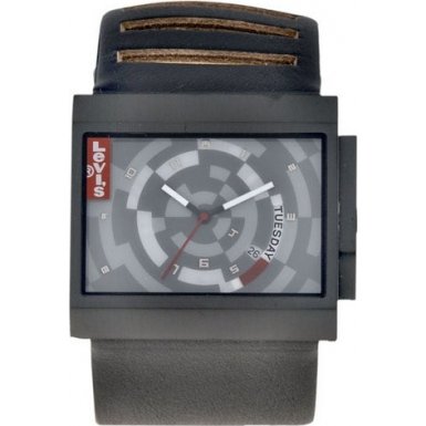 Levis L014GU-3 Unisex With Grey Dial And Black Leather Strap Watch