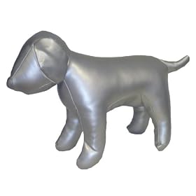 K9 Dog Mannequin, Faux Leather, Silver
