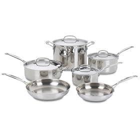 Cuisinart Chef's Classic Stainless-Steel 10-Piece Cookware Set