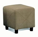 IMAGE OF Coaster Modern Cube Microfiber Footstool/Ottoman, Green