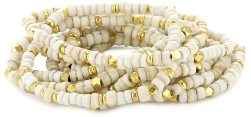 Vanessa Mooney Moon Rising Old White Glass Bead Bracelet Set