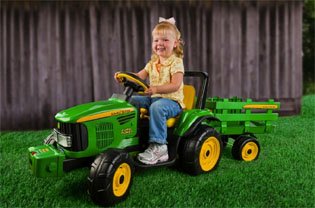 John Deere Power Tractor With Trailer 12 Volt Vehicle