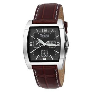 Caravelle by Bulova Mens 43C20 Bracelet Black Dial Watch