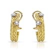 Hoops Earrings With Genuine Diamonds in 18K Two tone Gold. Total item weight 14.8g Length 22.5mm