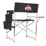 Exclusive By Picnictime Lightweight And Durable Folding Aluminum Sports Chair/Black-Ohio State (Embroidery)