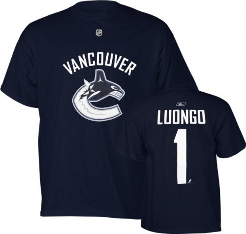 Roberto Luongo Columbus Blue Jackets Navy Name and Number T-Shirt