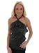 Sexy Black and Metallic Knit Halter Top from NYC Collection Sizes XS S M L or XL