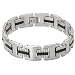 Men's Stainless Steel 15mm Black Accent Spacer Link Bracelet