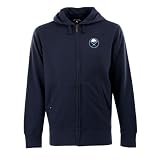 Antigua Men's NHL Buffalo Sabres Signature Hood Long Sleeve Full-Zip Fleece, Navy, Large