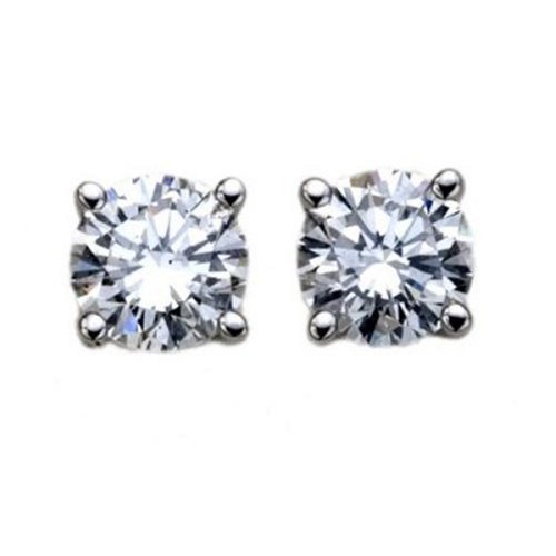 18k Gold, Round, Diamond 4-Prong Stud Earrings (1/2 cttw, H-I Color, SI1-SI2 Clarity)